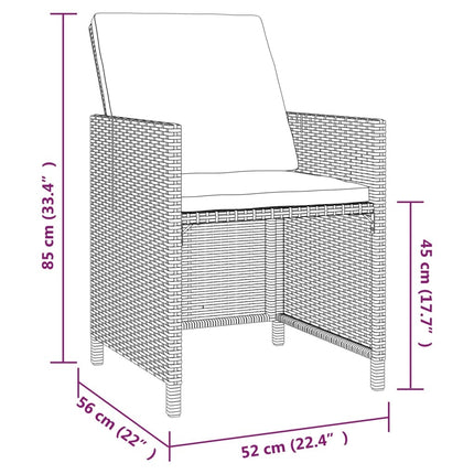 Table et fauteuils de jardin 8 places en résine tressée grise