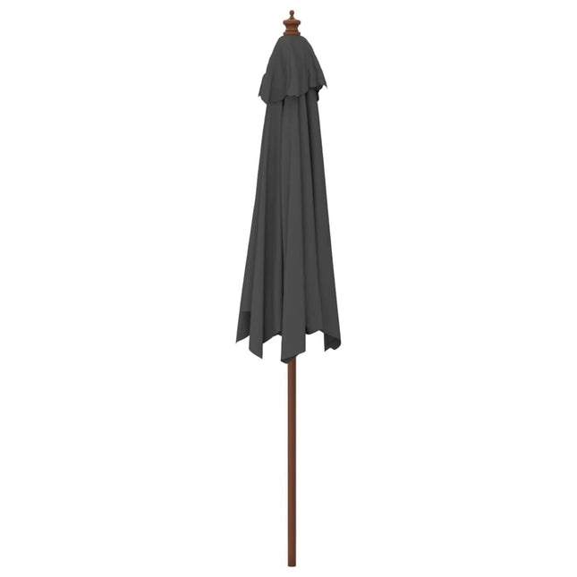 Parasol de jardin avec mât en bois anthracite 299 x 240 cm