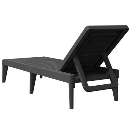 Bain de soleil anthracite en polypropylène effet rotin