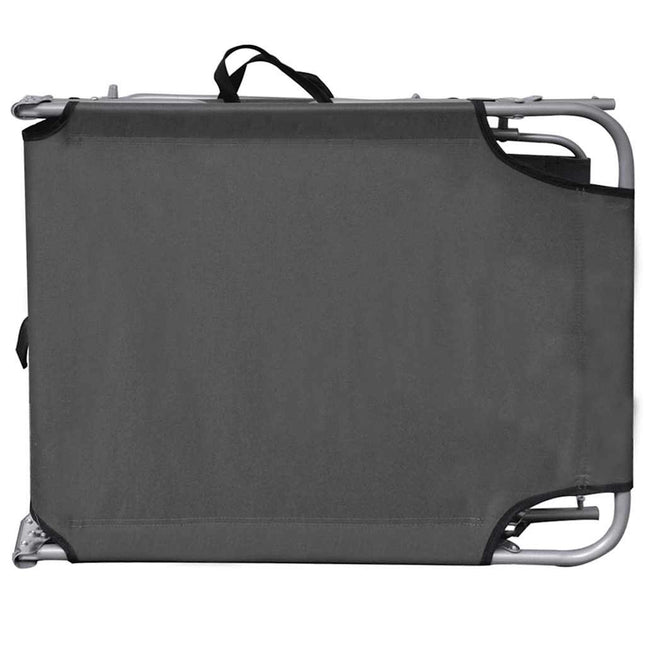 Transat pliable avec auvent acier gris