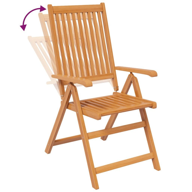 Table extensible 160 à 240 cm et 8 chaises avec accoudoirs multipositions en bois d'acacia massif