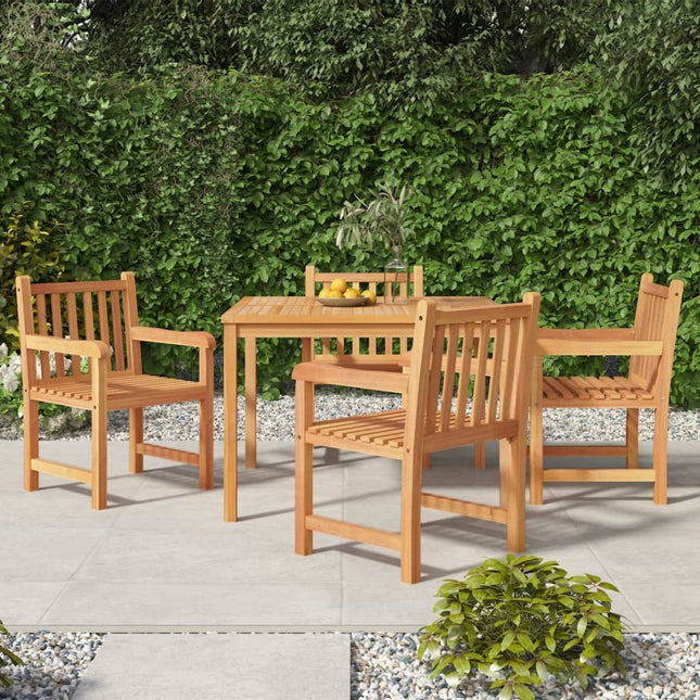 Table et fauteuils de jardin 4 places en teck massif 110 x 110 cm