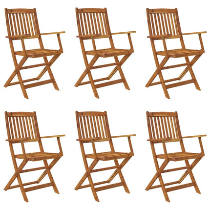 Table ovale et 6 chaises pliantes de jardin en bois d'acacia massif 160 cm