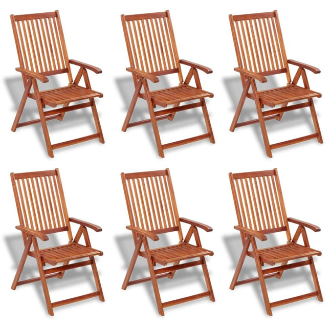 Table et chaises de jardin pliantes 6 places en bois d'acacia massif