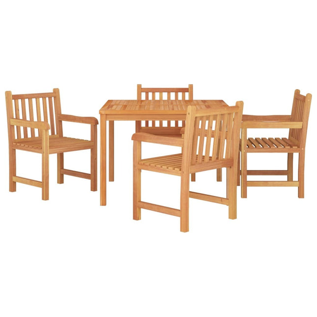 Table et fauteuils de jardin 4 places en teck massif 110 x 110 cm