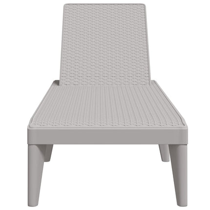 Bain de soleil gris clair en polypropylène effet rotin