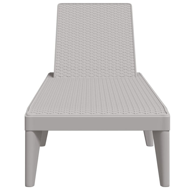 Bain de soleil gris clair en polypropylène effet rotin