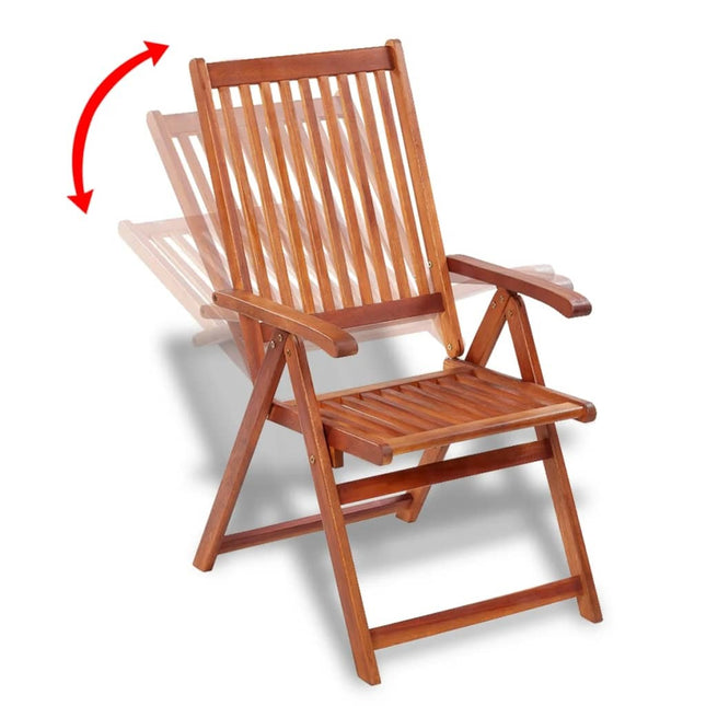 Table et chaises de jardin pliantes 6 places en bois d'acacia massif