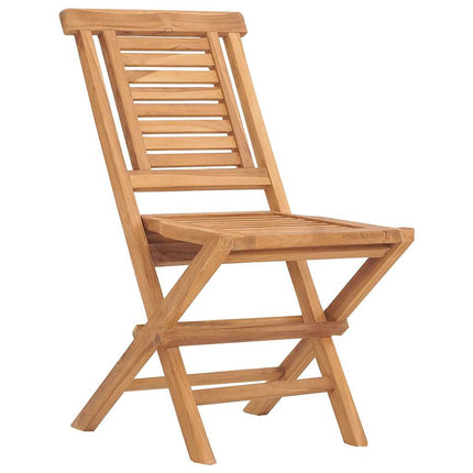 Table pliante de jardin 85 cm et 4 chaises de jardin pliantes en teck massif
