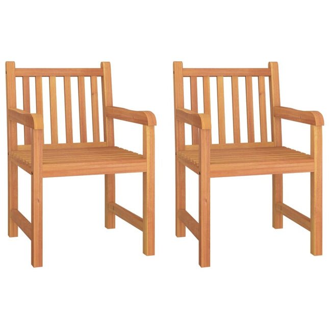 Table et 2 chaises de jardin en teck massif 110 cm