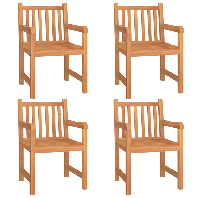 Table et fauteuils de jardin 4 places en teck massif 110 x 110 cm