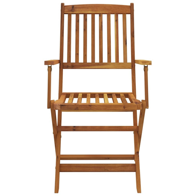 Table ovale et 6 chaises pliantes de jardin en bois d'acacia massif 160 cm