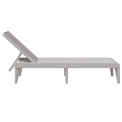 Bain de soleil gris clair en polypropylène effet rotin