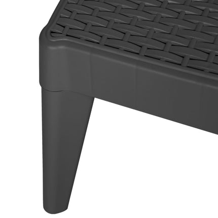 Bain de soleil anthracite en polypropylène effet rotin