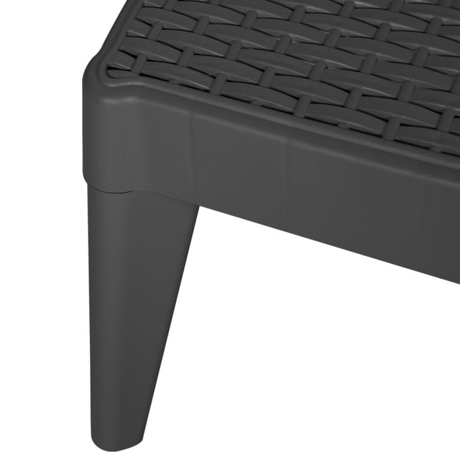 Bain de soleil anthracite en polypropylène effet rotin