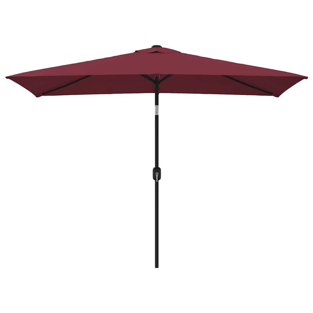 Parasol d'extérieur avec mât en métal 300 x 200 cm rouge bordeaux