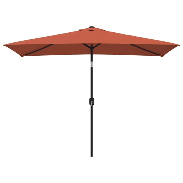 Parasol d'extérieur avec mât en métal 300 x 200 cm terre cuite