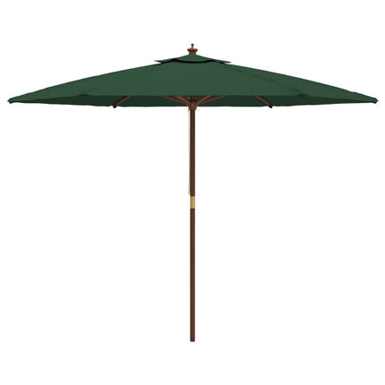 Parasol de jardin avec mât en bois vert 299 x 240 cm