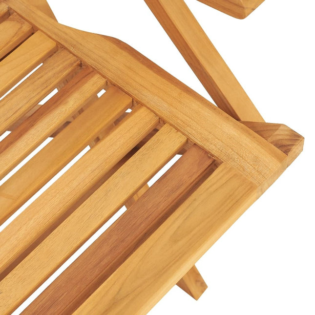 Table de jardin 120 cm avec 4 chaises pliantes en teck massif