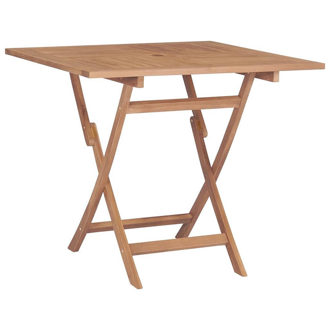 Table pliante de jardin 85 cm et 4 chaises de jardin pliantes en teck massif