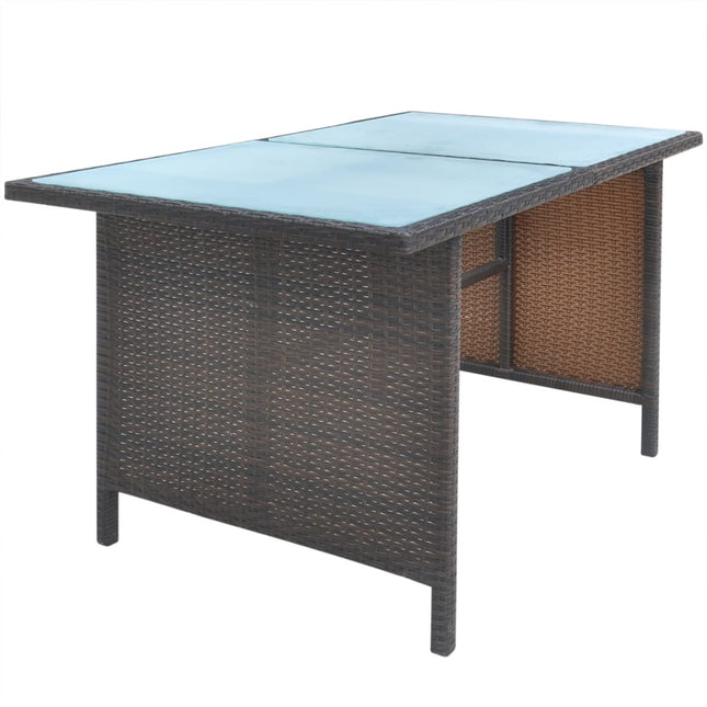 Salon de jardin en résine tressée avec table en verre