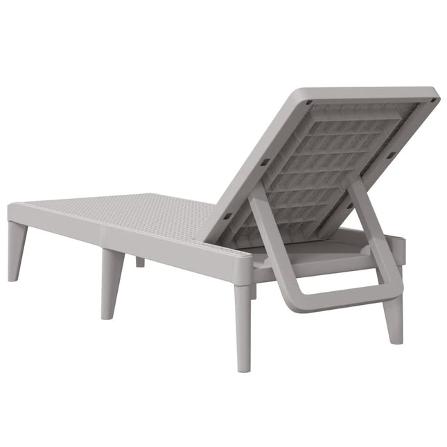 Bain de soleil gris clair en polypropylène effet rotin