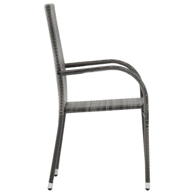 Table et 8 chaises de jardin en résine tressée grise et acacia massif