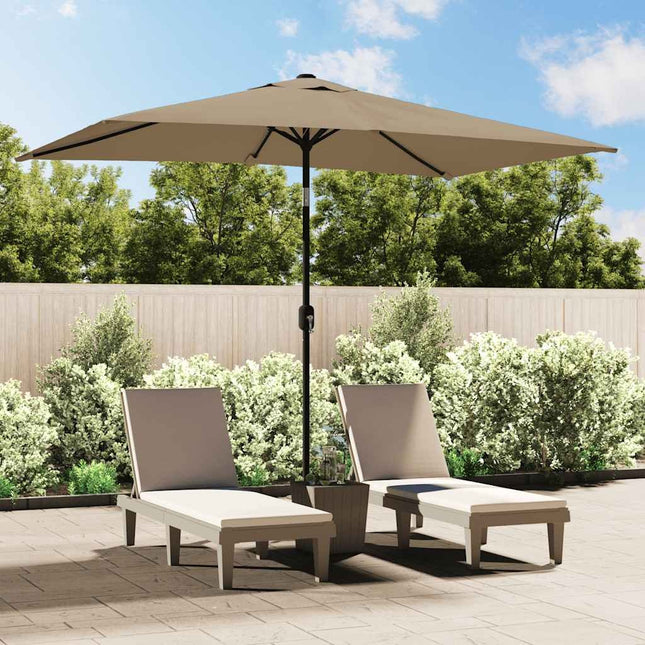 Parasol d'extérieur avec mât en métal 300 x 200 cm taupe