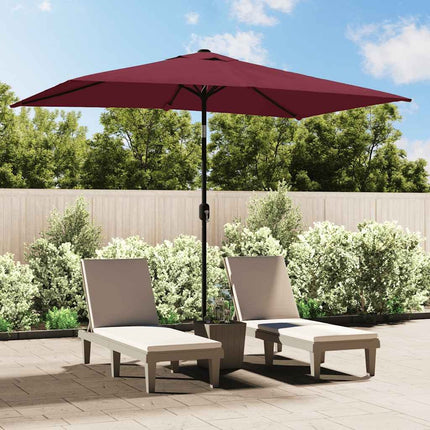 Parasol d'extérieur avec mât en métal 300 x 200 cm rouge bordeaux