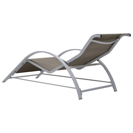 Bain de soleil en textilène taupe et aluminium