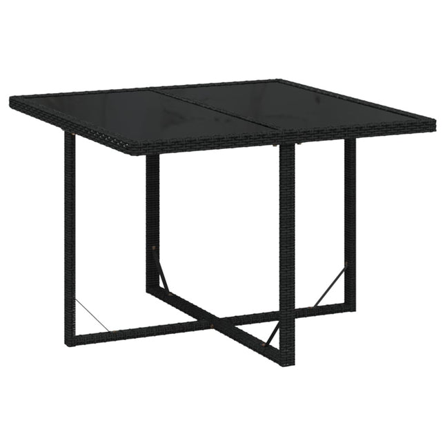 Table et fauteuils de jardin 8 places en résine tressée noire