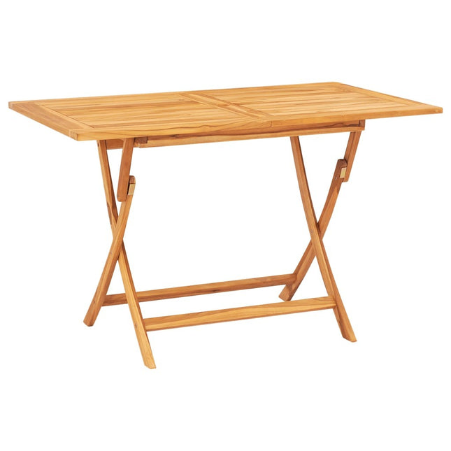 Table de jardin 120 cm avec 4 chaises pliantes en teck massif