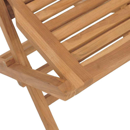 Table pliante de jardin 85 cm et 4 chaises de jardin pliantes en teck massif