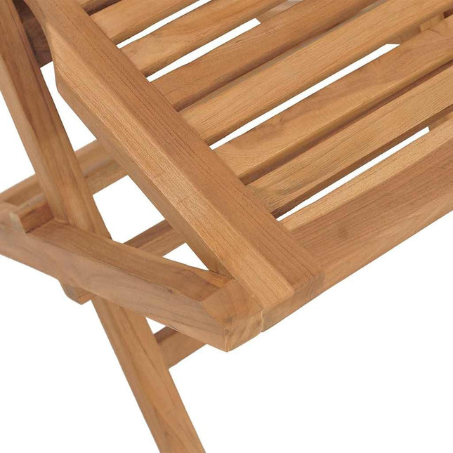 Table pliante de jardin 85 cm et 4 chaises de jardin pliantes en teck massif