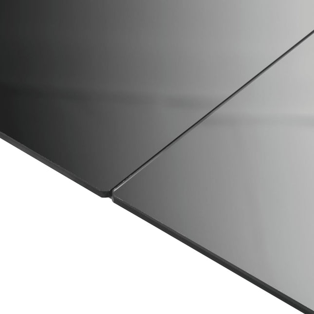 Table repas extérieure en aluminium noir et verre 150 x 90 cm