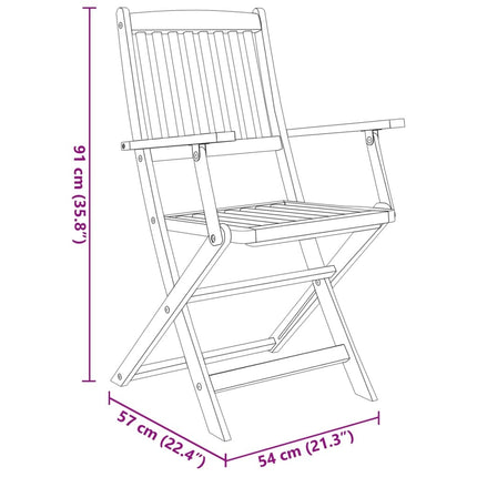Table ovale et 8 fauteuils pliants de jardin en bois d'acacia massif 160 cm