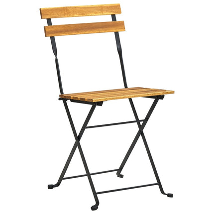 Table et 6 chaises pliantes de jardin en bois d'acacia massif et acier