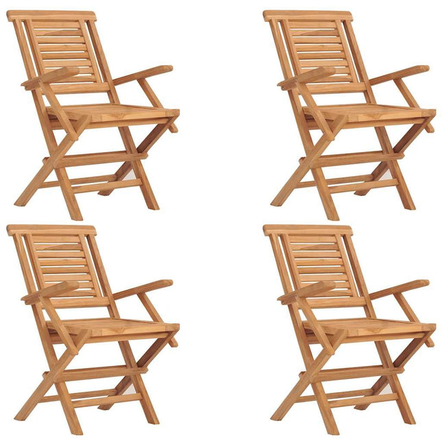 Table carréeee de jardin 85 cm et 4 chaises de jardin pliantes en teck massif