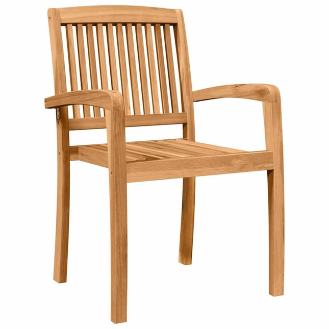 Table ronde et 4 chaises de jardin en bois d'acacia massif