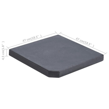 Plaque de poids de parasol noir granite carré 25 kg