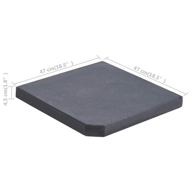 Plaque de poids de parasol noir granite carré 25 kg