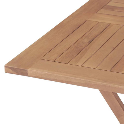 Table pliante de jardin 85 cm et 4 chaises de jardin pliantes en teck massif
