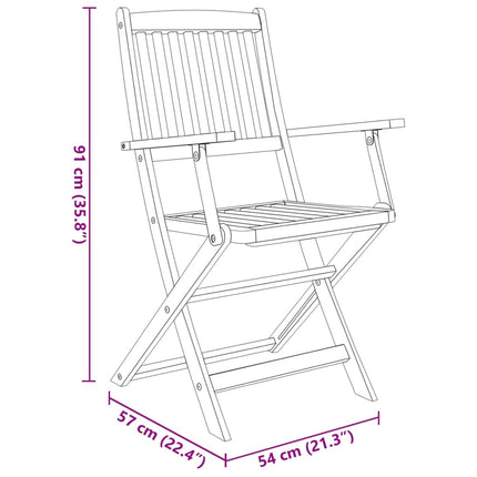 Table ovale et 6 chaises pliantes de jardin en bois d'acacia massif 160 cm