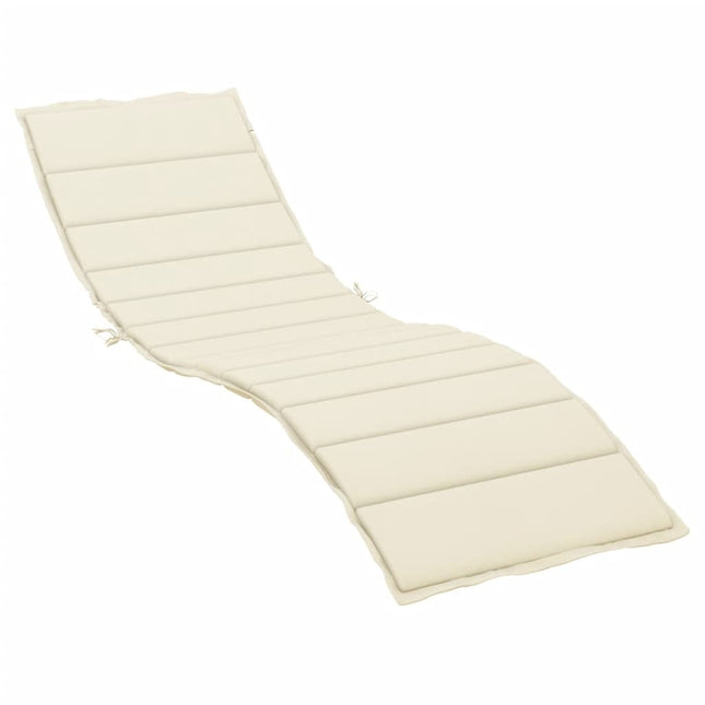 Coussin de chaise longue crème 200 x 50 x 3 cm tissu oxford