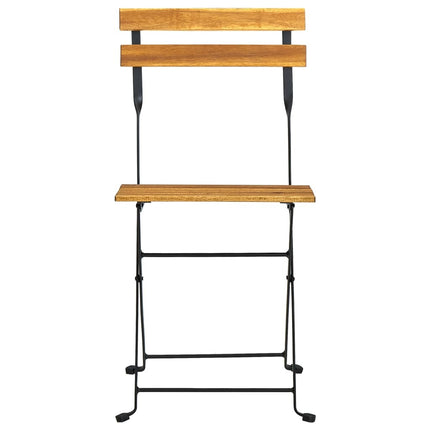 Table et 6 chaises pliantes de jardin en bois d'acacia massif et acier