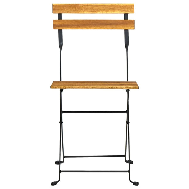 Table et 6 chaises pliantes de jardin en bois d'acacia massif et acier