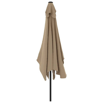 Parasol d'extérieur avec mât en métal 300 x 200 cm taupe