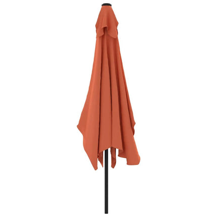 Parasol d'extérieur avec mât en métal 300 x 200 cm terre cuite