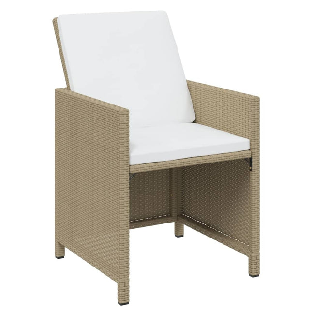 Table et fauteuils de jardin 20 places en résine tressée beige