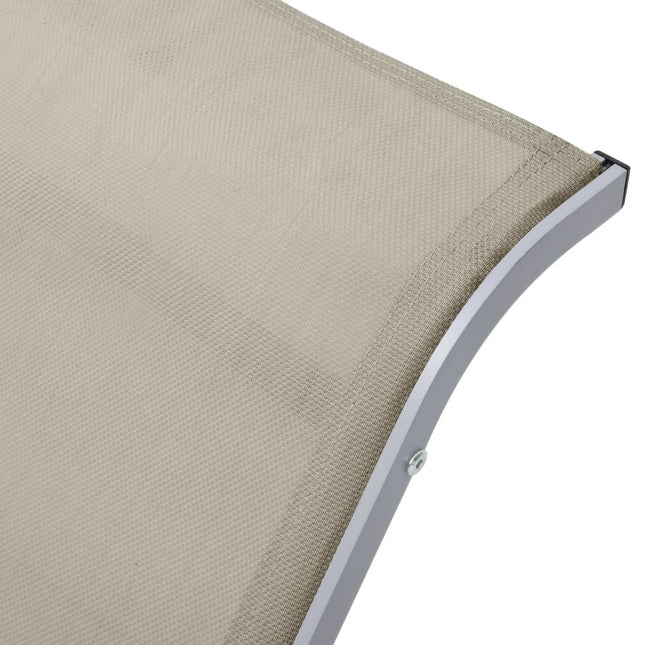 Bain de soleil en textilène crème et aluminium